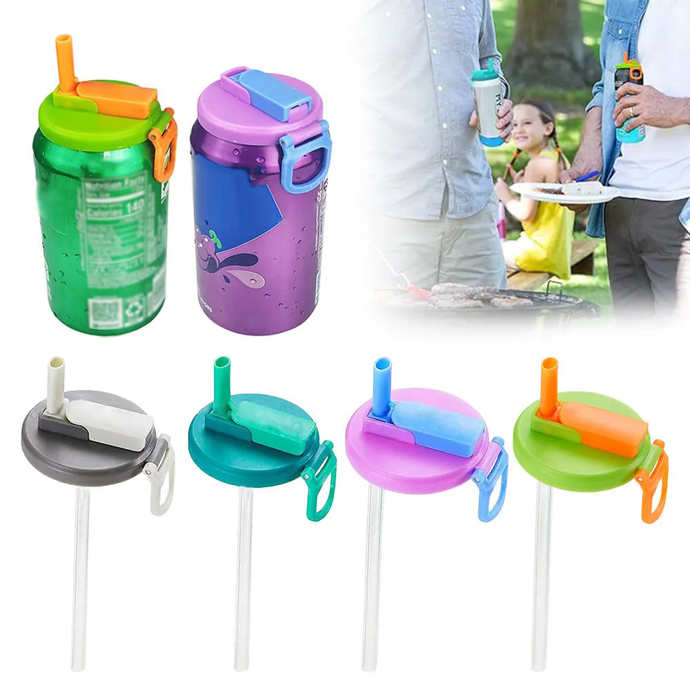 Soda Can Lid Cover With Straw